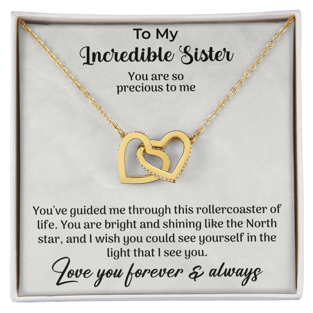 To my incredible sister Interlocking Hearts Necklace - Beauty Belliss
